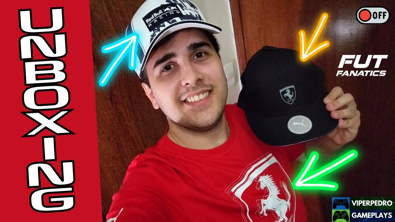 UNBOXING BONÉS e CAMISA de FÓRMULA 1 em PROMOÇÃO: SCUDERIA FERRARI e RED BULL RACING | FUTFANATICS