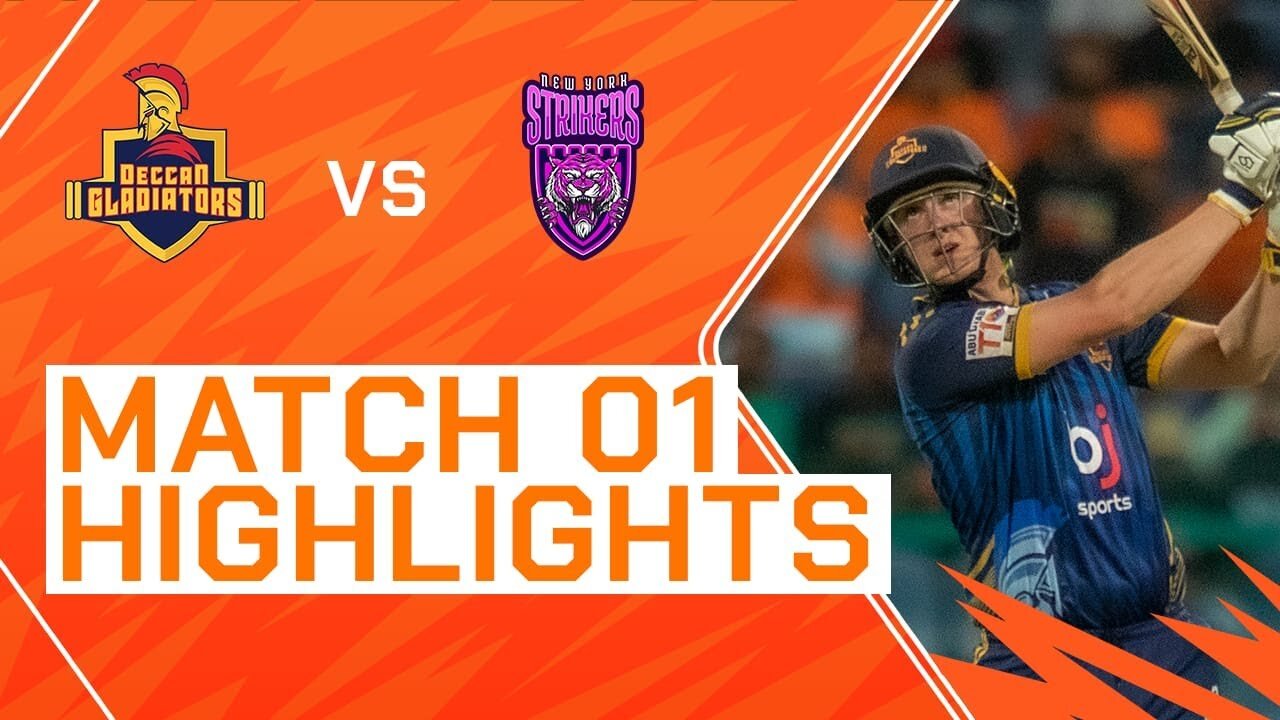 2023 Abu Dhabi T10, Match 1 Highlights: Deccan Gladiators vs New York Strikers | Season 7