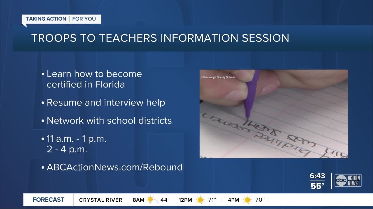 Troops to teachers information session Wednesday