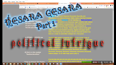 Intrigue: NESARA GESARA Pt 1