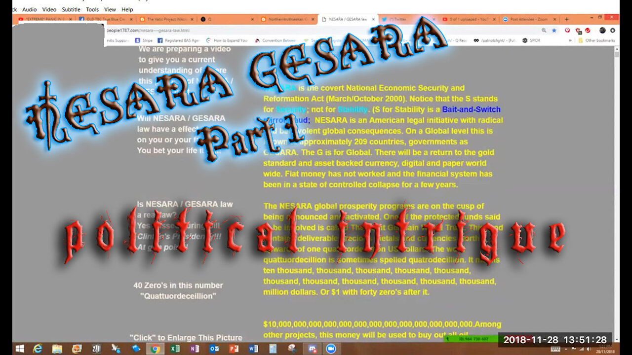 Intrigue: NESARA GESARA Pt 1