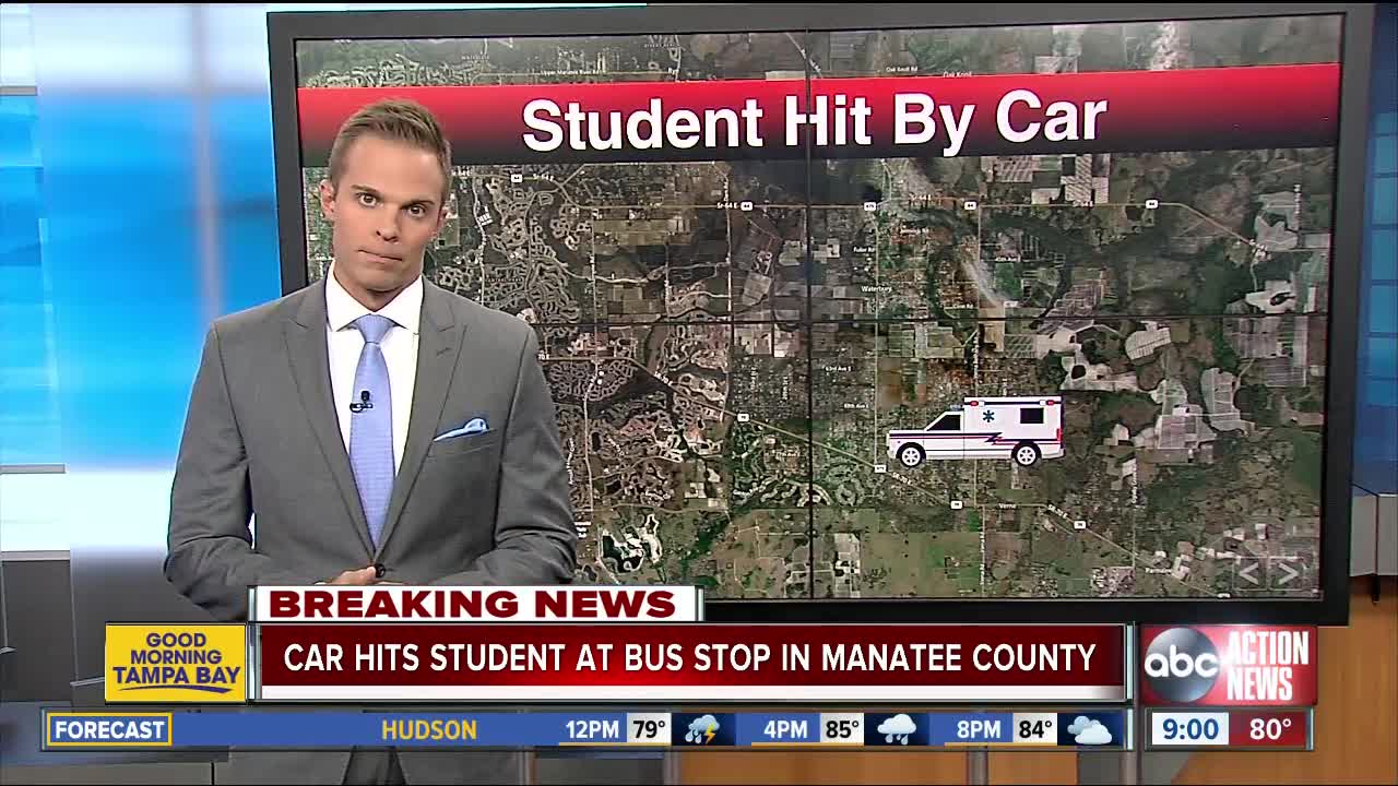 High school student hit by car while waiting for school bus