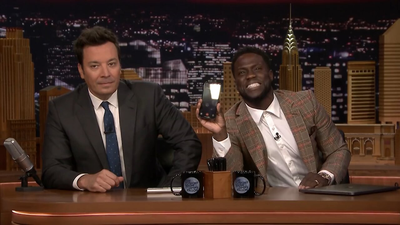 Kevin Hart FaceTimes Dwayne Johnson While Co-Hosting The Tonight Show