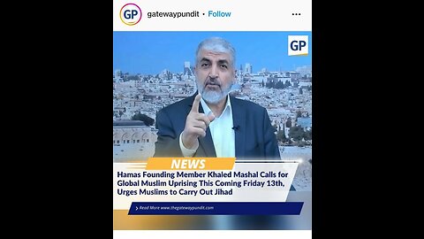 Hamas Calls GLOBAL JIHAD october 13, always victimize innocent civilians & never corrupt politicians