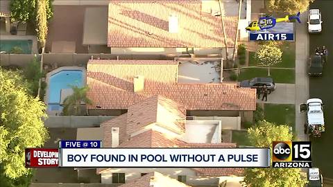 Boy found in Gilbert pool without a pulse