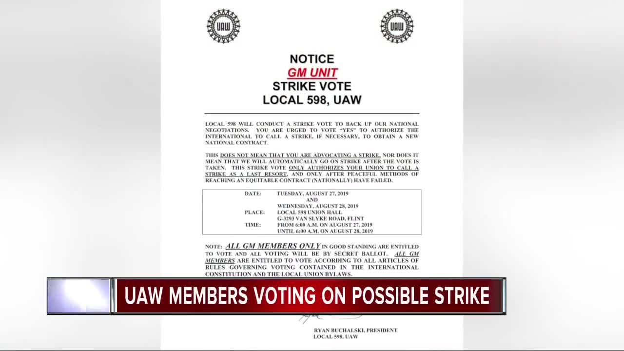 UAW members voting on possible strike