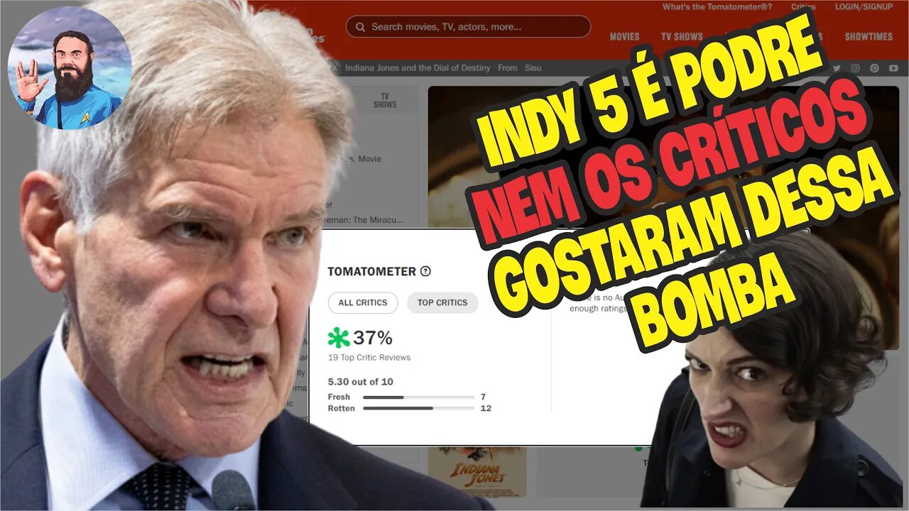 Indiana Jones 5 é Podre. Só 37% no Rotten Tomatoes