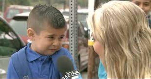 Reporter Makes Kid, 4, Cry Missing His Mom on TV, Courtney Friel Makes Pre K Student Cry -VIDEO