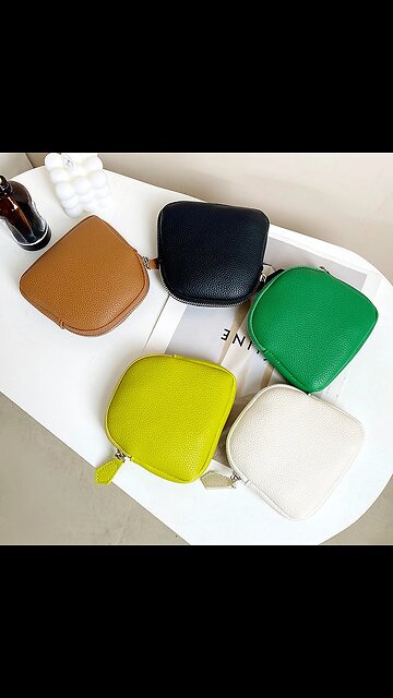 Solid Color Coin Purse Fashion Genuine Leather Coin Wallet