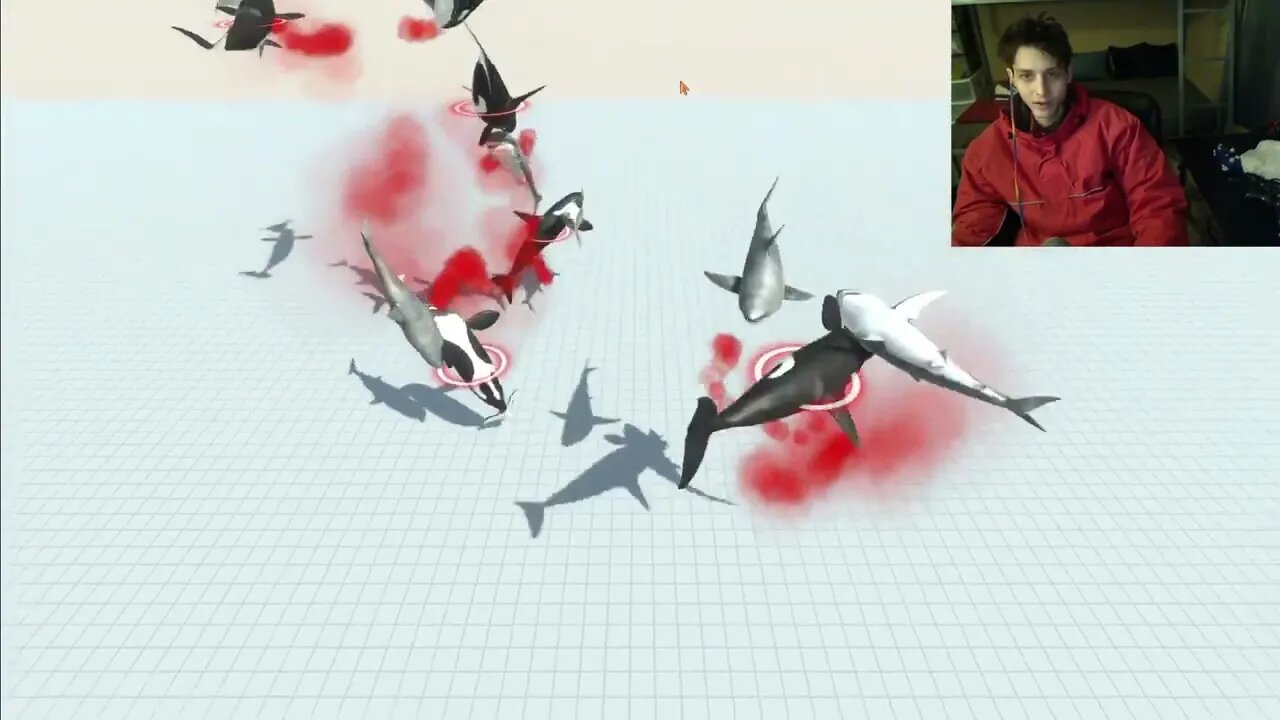 Great White Shark VS Whales In A Battle With Live Commentary In The Animal Revolt Battle Simulator