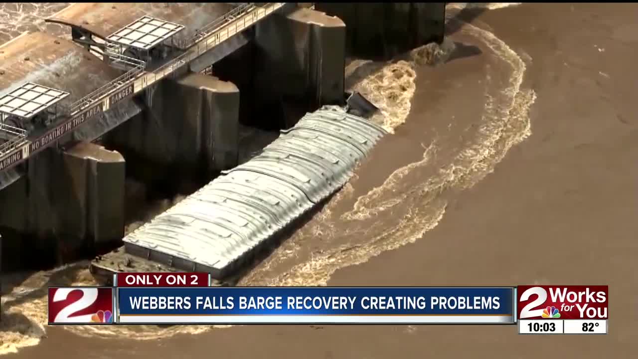 Webbers Falls barge recovery creating problems