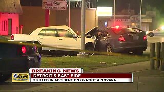 3 dead after car crash on Detroit's east side