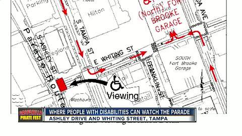 Where people with disabilities can watch the Gasparilla parade