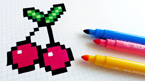 how to Draw Cherries - Hello Pixel Art by Garbi KW