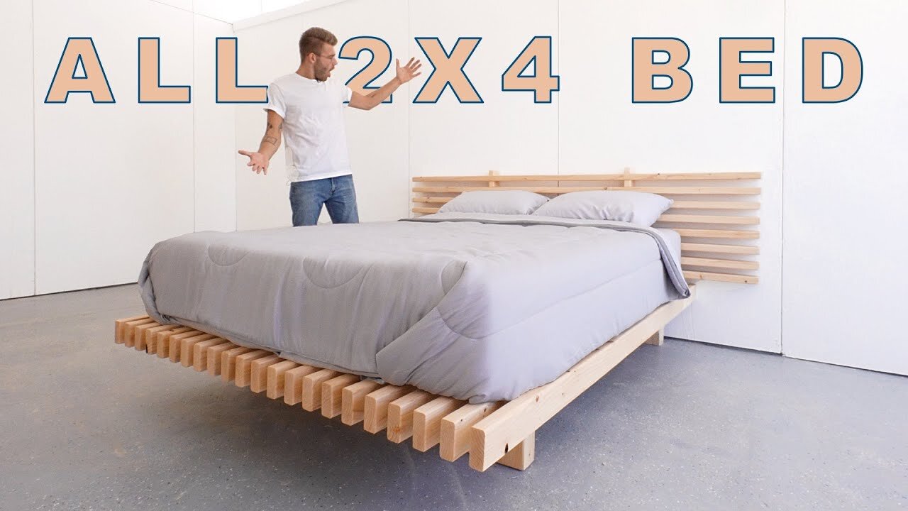 DIY Platform Bed Made from ONLY 2x4's!! | Modern Builds