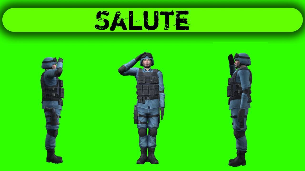 soldier salute green screen video