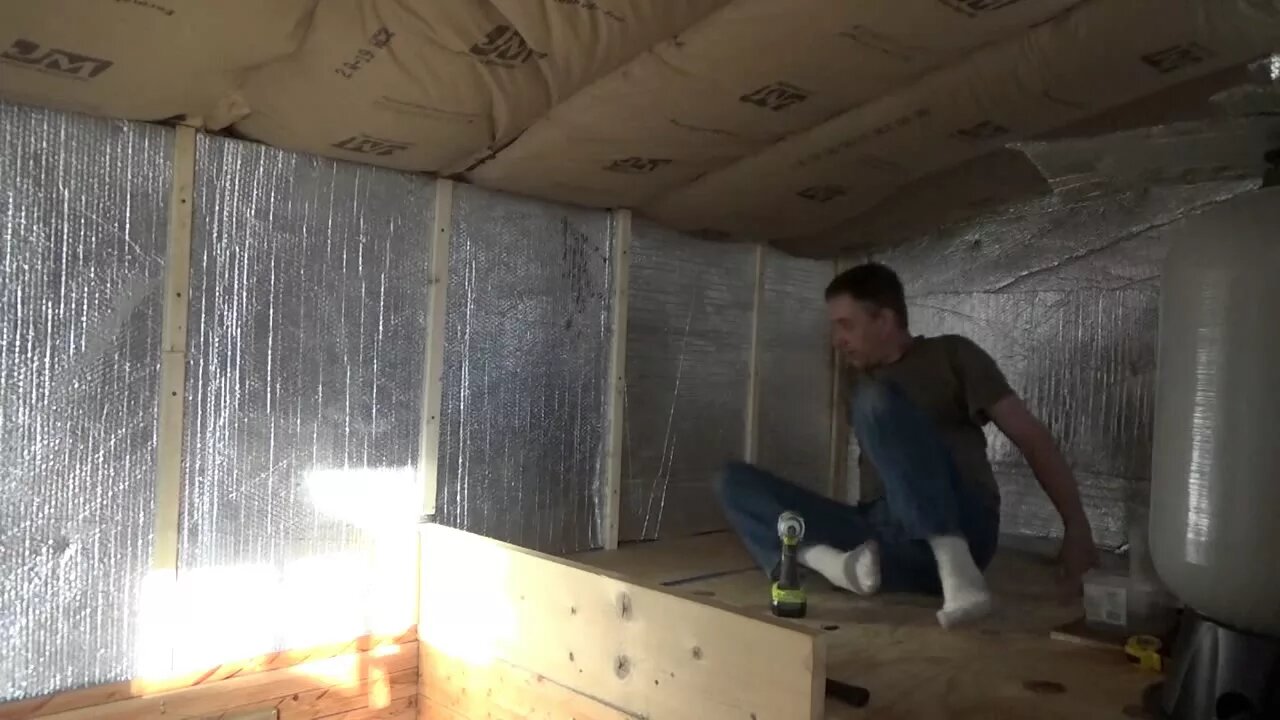 Installing Tiny House Loft Furring Strips & OSB Sheathing