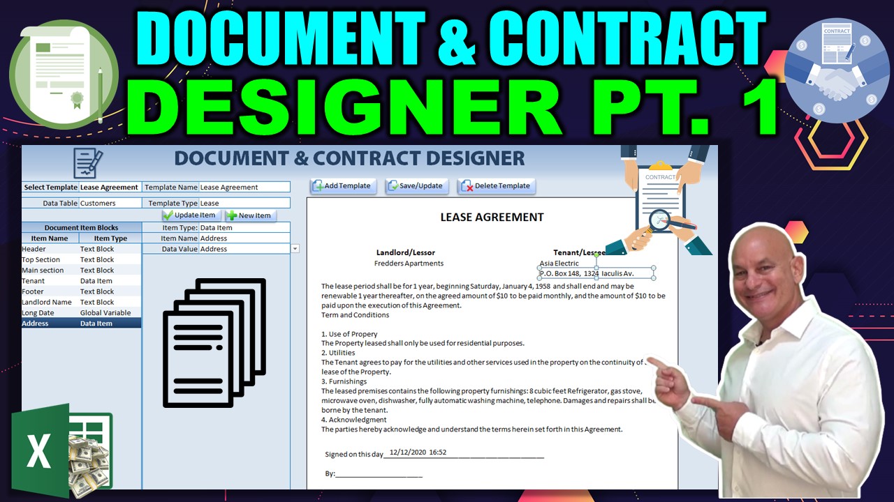 How To Design, Fill & Send Unlimited Documents & Contracts In Excel Without 3rd Party Apps [Part 1]