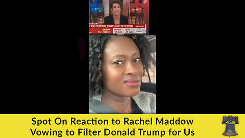 Spot On Reaction to Rachel Maddow Vowing to Filter Donald Trump for Us