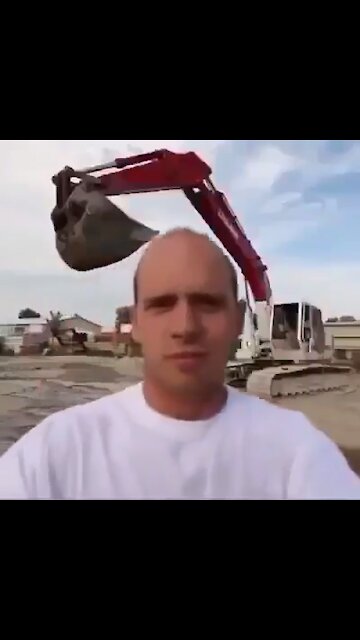 Never do a challenge near a heavy equipment