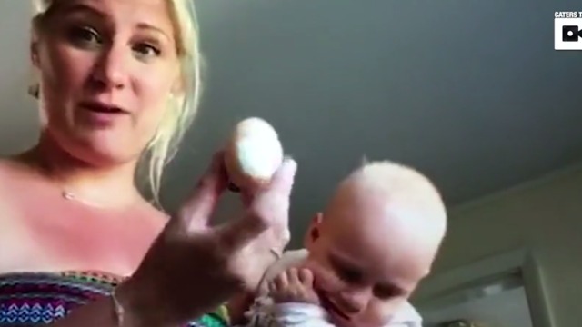 Baby Has Cutest Reaction Ever to Mom Peeling Boiled Eggs