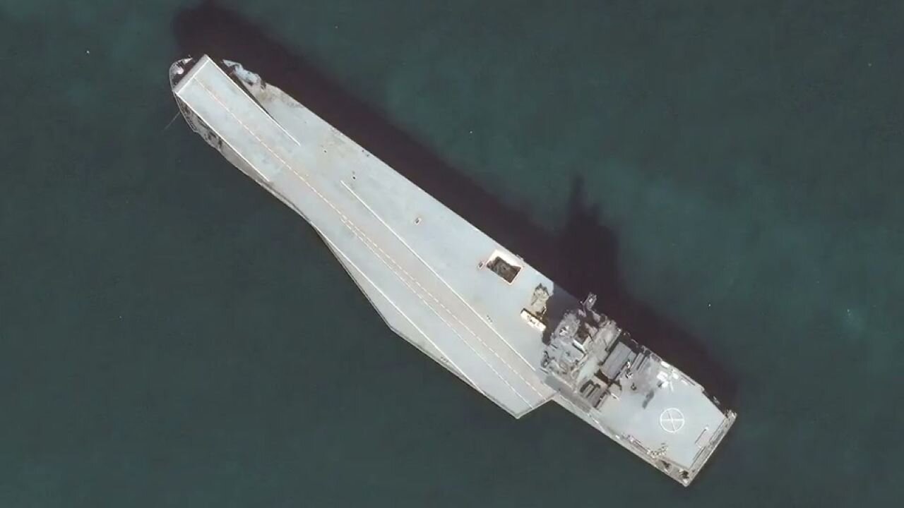 Iranian Drone Ship Captured In Satellite Images Off The Iranian Gulf Coast