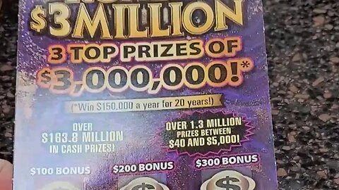 A Chance to Win $3,000,000 on this Scratch Off Lottery Ticket