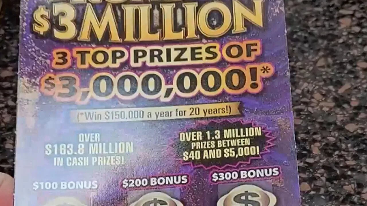 A Chance to Win $3,000,000 on this Scratch Off Lottery Ticket