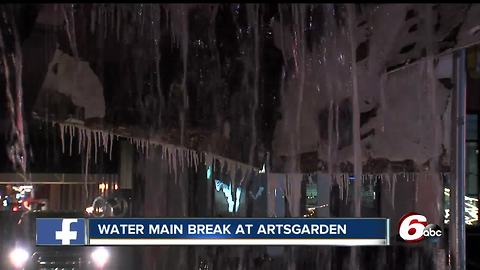 Water main break floods streets near Artsgarden