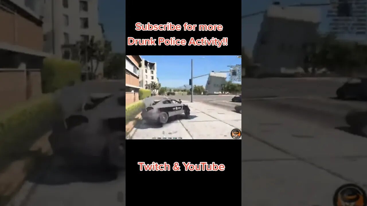 Shocking dashcam footage captures drunk police officer crashing cruiser @dondada#drunkdriving #gta