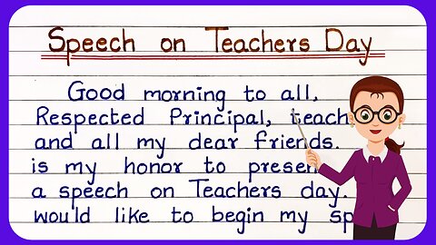 Teachers day speech in english writing | 5 September Teachers Day speech | Speech on Teachers Day