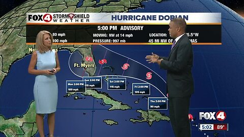 Hurricane Dorian continues to strengthen