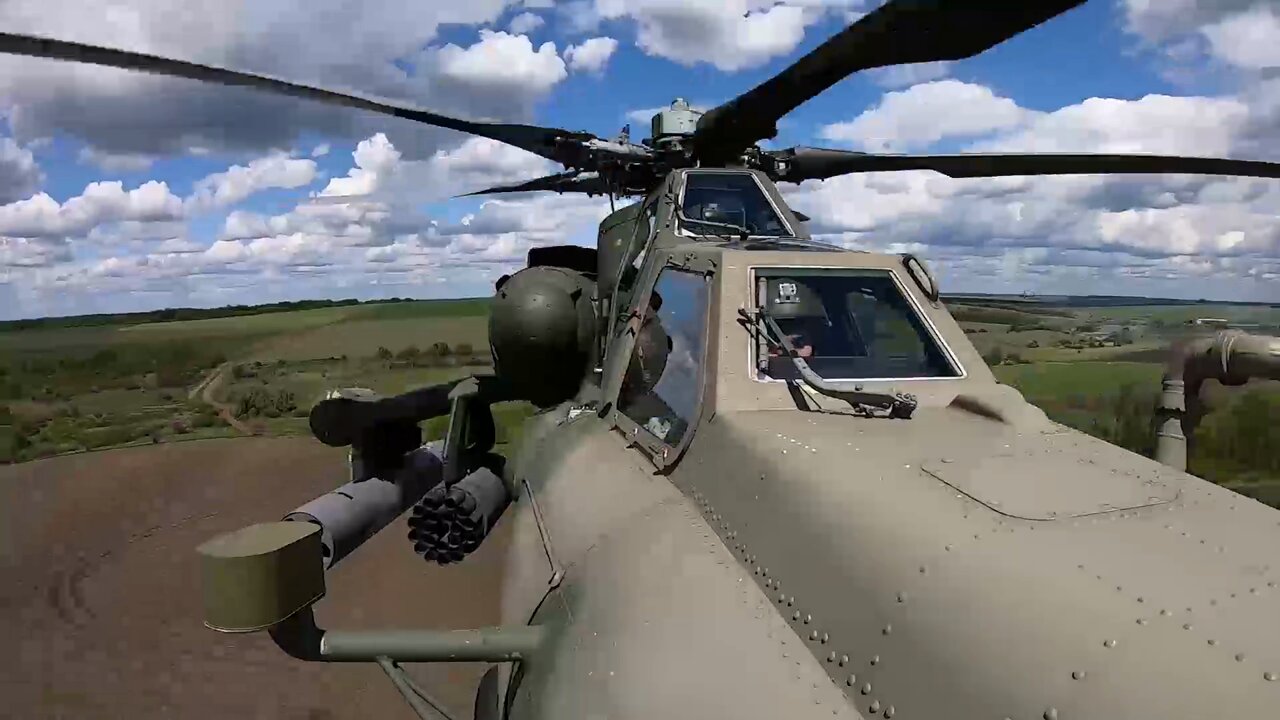 Russian Ka-52 reconnaissance attack and Mi-28 multi-purpose attack helicopters in Ukraine