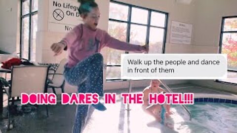 Doing Dares in the Hotel!!! Extreme dares & vlog!! Gabby's Gallery