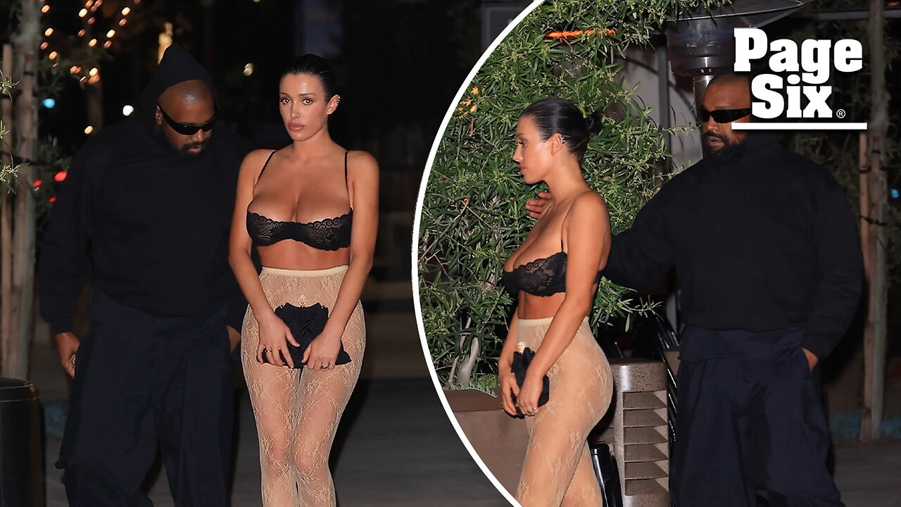 Bianca Censori dons lace bra and tights for dinner date with Kanye West