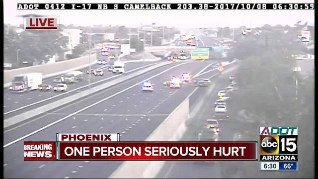 Person seriously hurt after crash on I-17 near Camelback