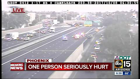 Person seriously hurt after crash on I-17 near Camelback