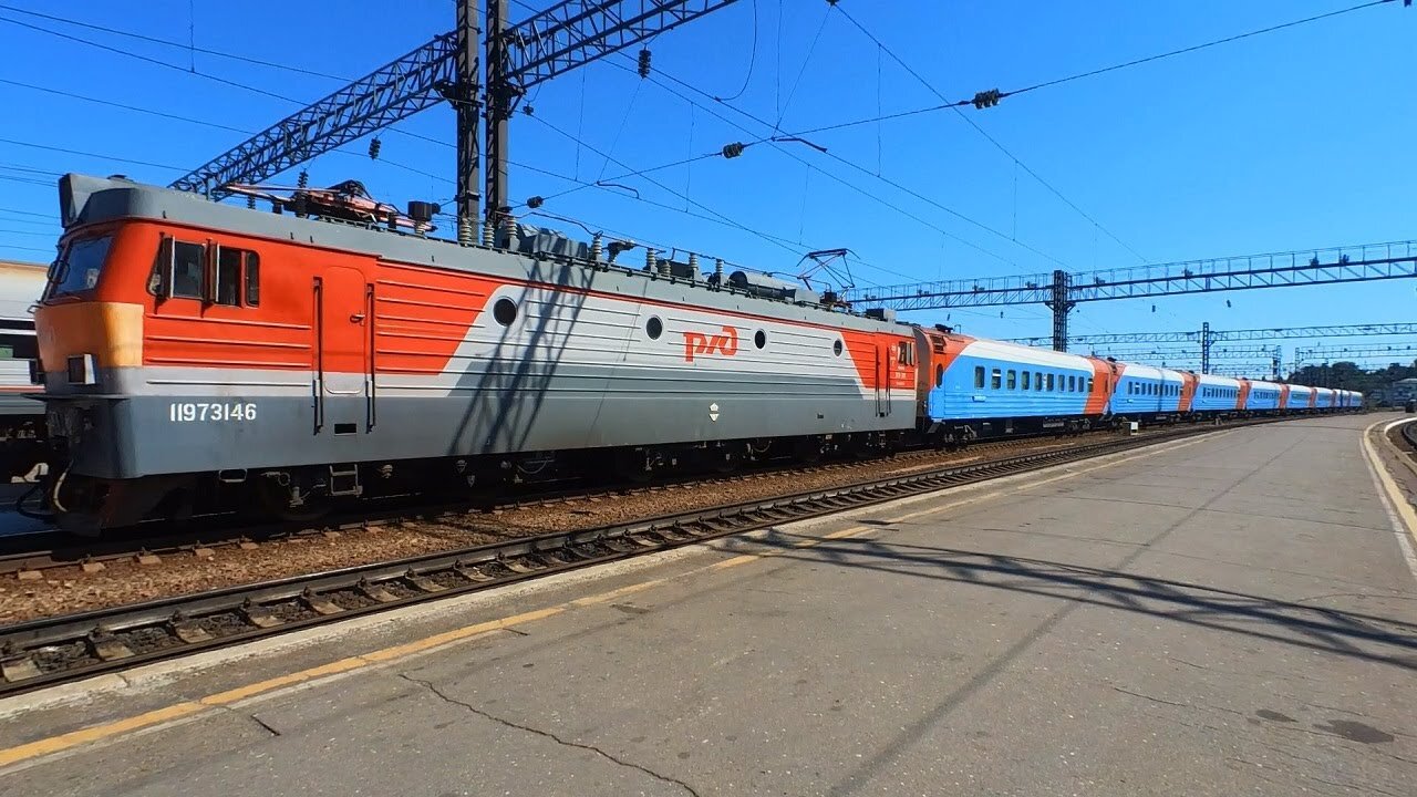 Arrival of the Mongolian train from Ulaanbaatar to Irkutsk.