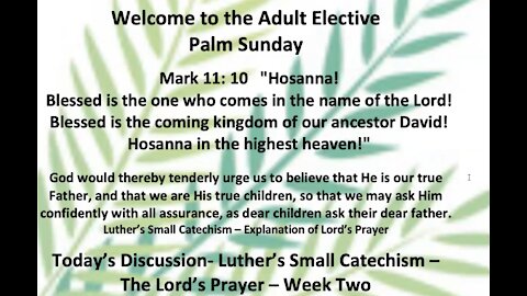 21-03-28 Sunday Elective - Small Catechism - Lord's Prayer - part 2