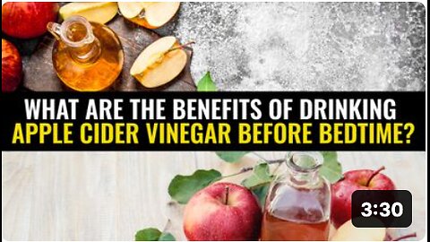 What are the benefits of drinking apple cider vinegar before bedtime?