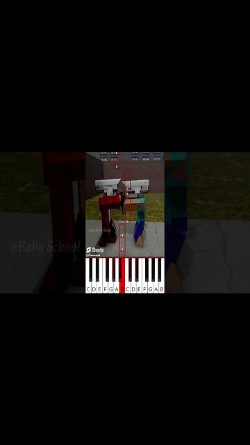 Mecha Cameraman Protects Poor Baby Cameraman (@BabySchool.) - Octave Piano Tutorial