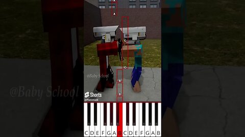 Mecha Cameraman Protects Poor Baby Cameraman (@BabySchool.) - Octave Piano Tutorial