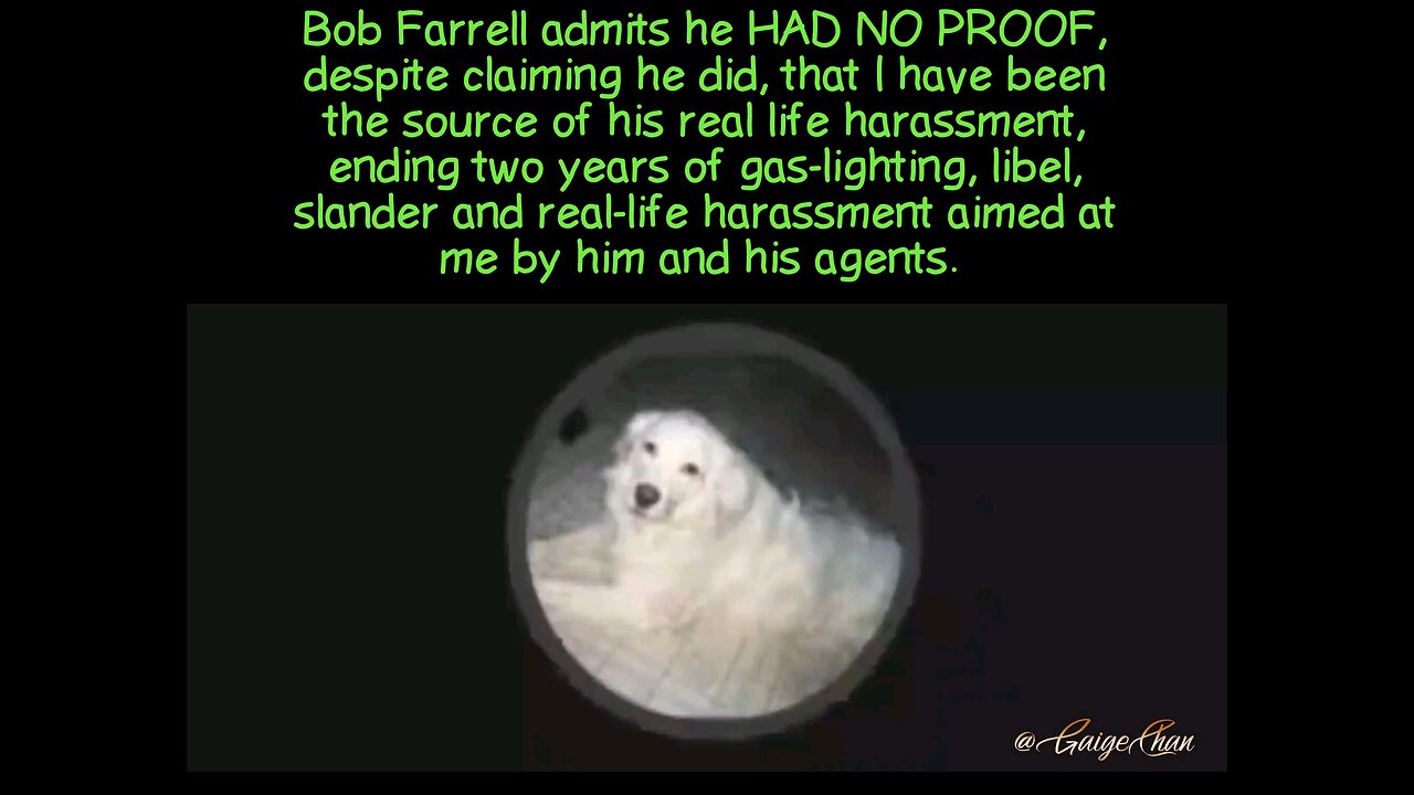 Bob Farrell comes clean and admits he has NEVER had proof despite his claims...