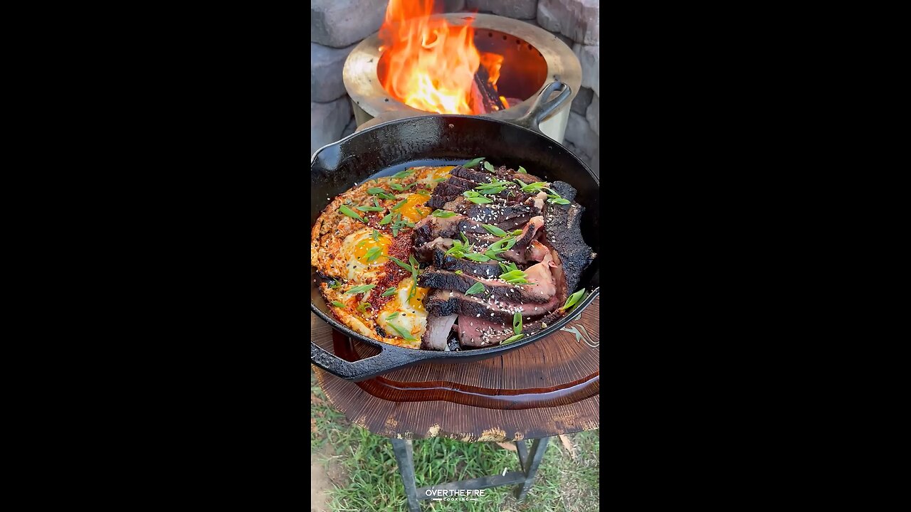 Steak and Chili Oil Eggs Recipe _ Over The Fire Cooking by Derek Wolf