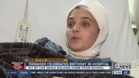 Teenager celebrates birthday in hospital