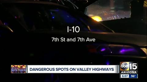 Where are the most dangerous spots to drive in the Valley?