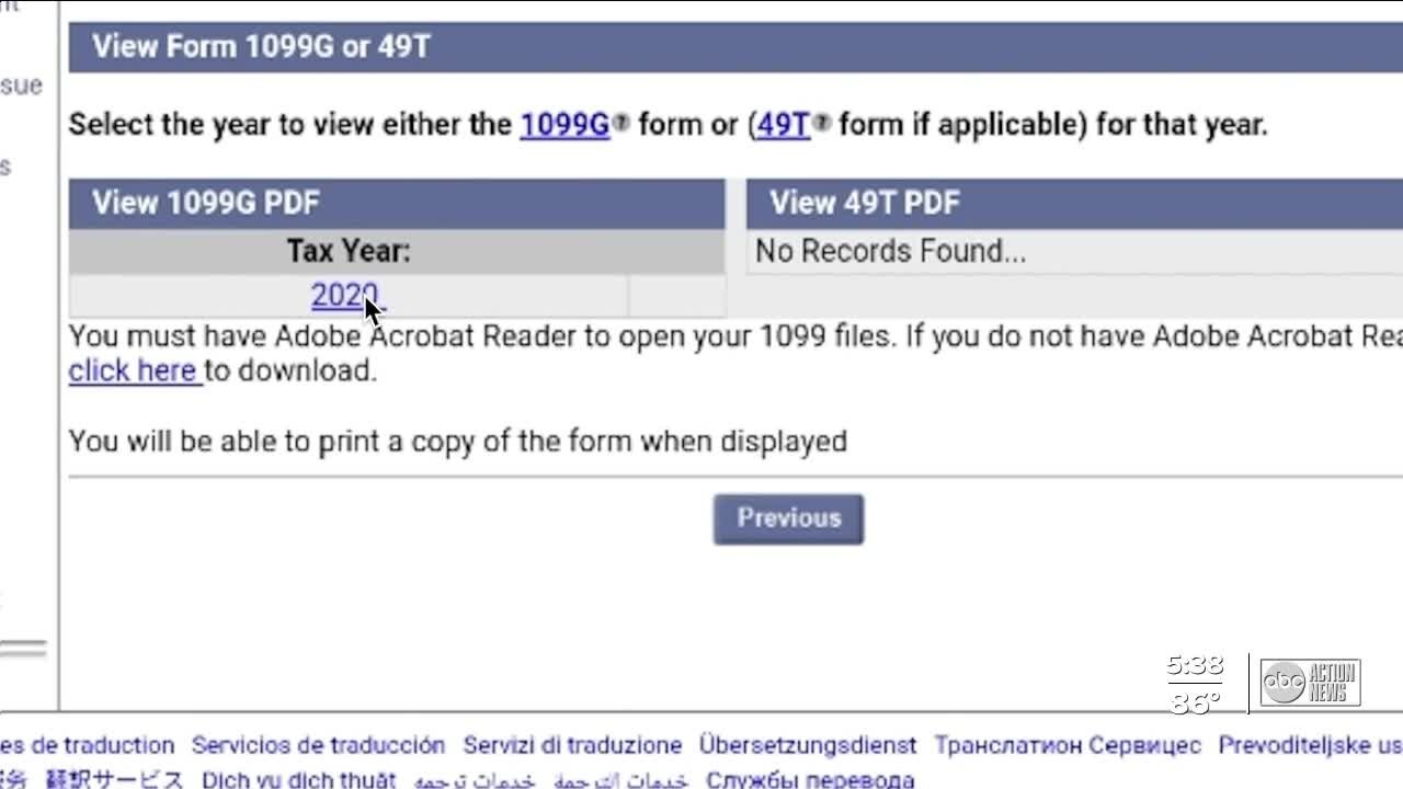 Some Floridians out of work in 2020 can't get 1099-G form which is keeping them from filing taxes