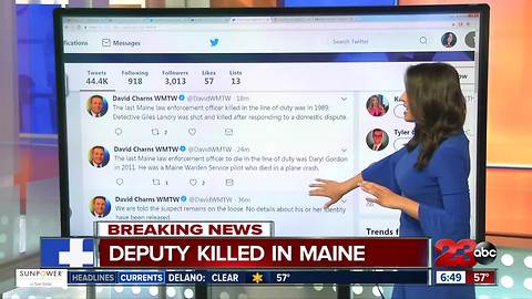 Deputy shot and killed in Maine