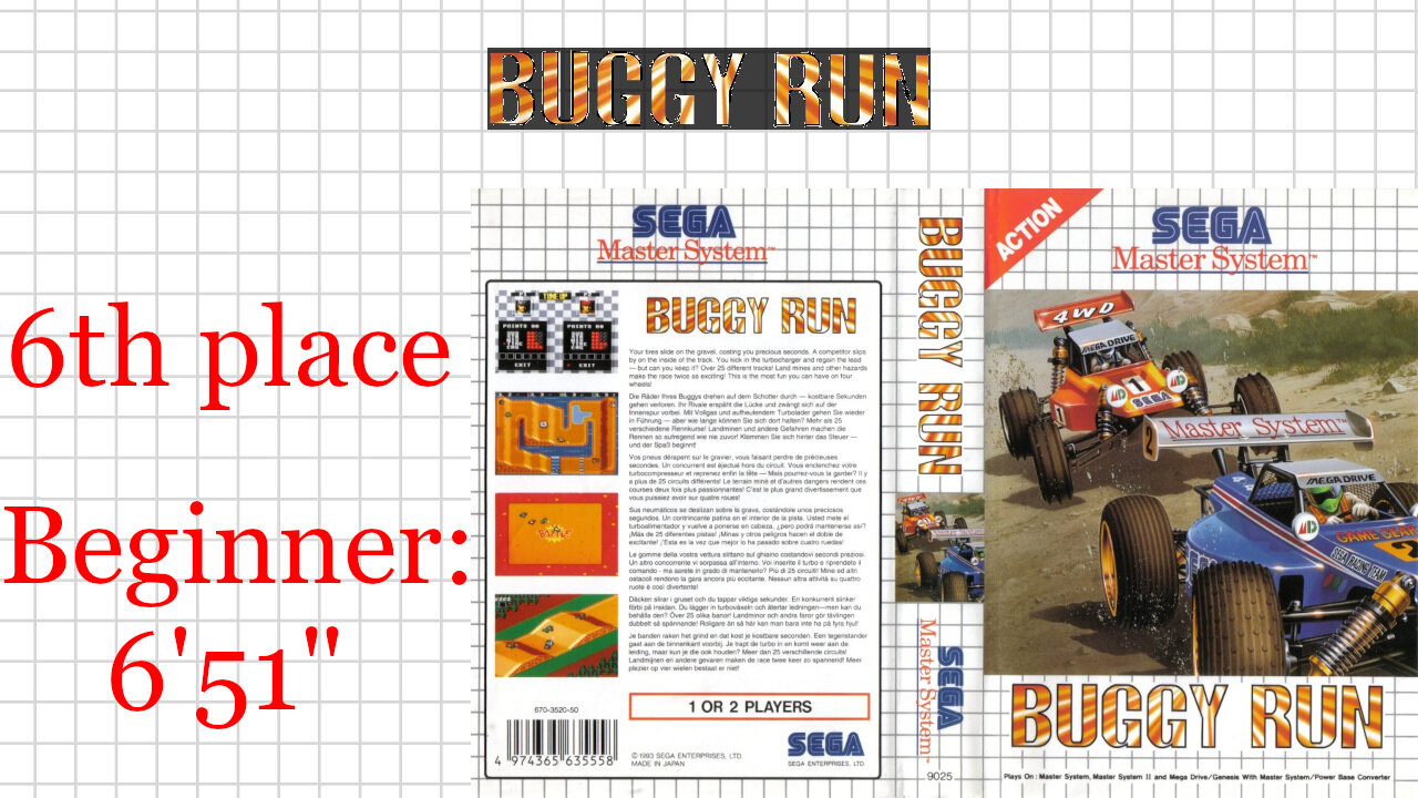 Buggy Run [SMS] Beginner Level [6'51"] 6th place | SEGA Master System