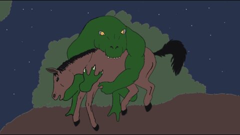 Monster frog attack - creepy frog (12 fps)